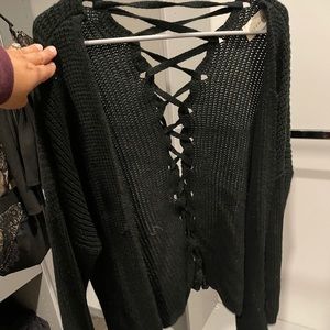 Black knitted cardigan